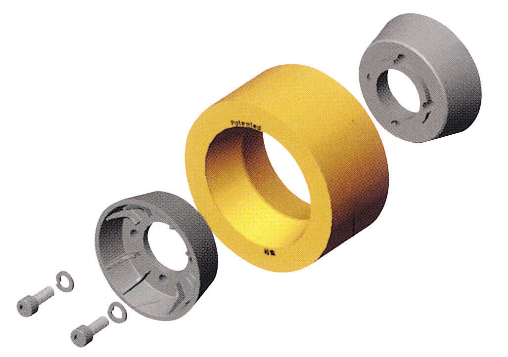 Polyurethane Feeder Hub &amp; Tire Assembly - Ø4-3/4&quot;