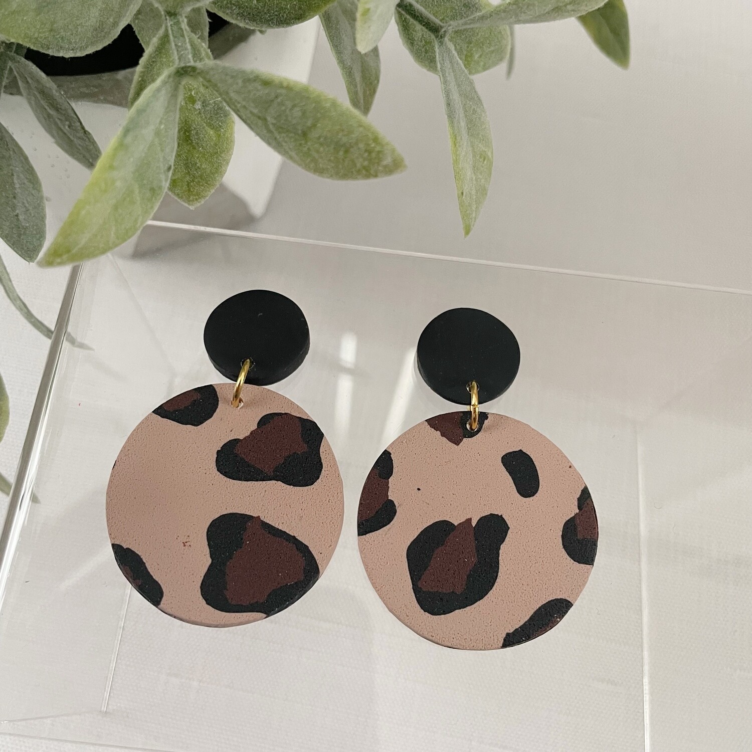 Cheetah Print Earrings (Circles)