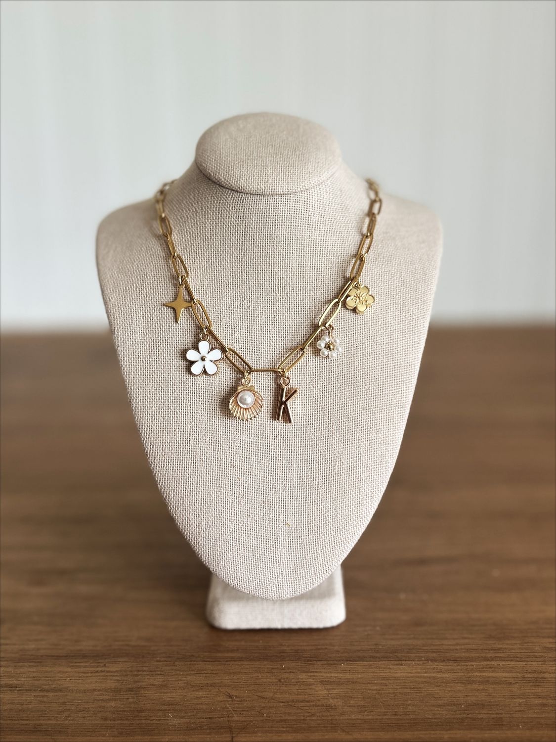 Gold + Pearl  Charm Necklace