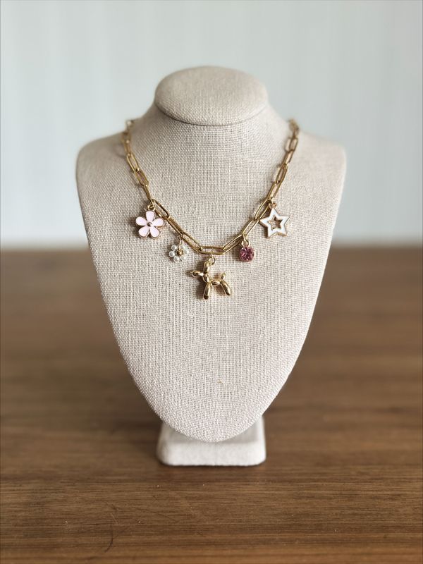 Balloon Dog  Charm Necklace