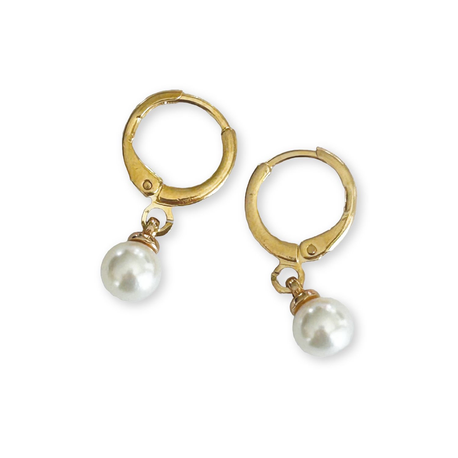 Pearl Huggie Earrings