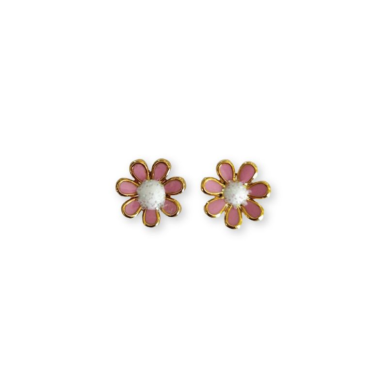 Pink Flower Twist Back Earrings