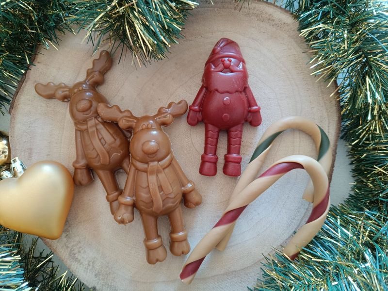 Papá Noel, Renos y bastones de navidad