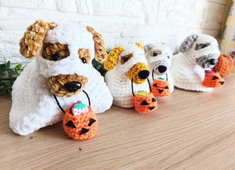 Galguirimisfantasmas y calabazas de punto