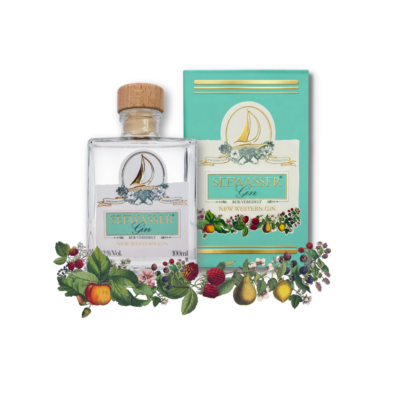 Seewasser New Western Gin mit Geschenkverpackung 100ml/42% Vol. Seewasser New Western Gin mit Geschenkverpackung 100ml/42% Vol.