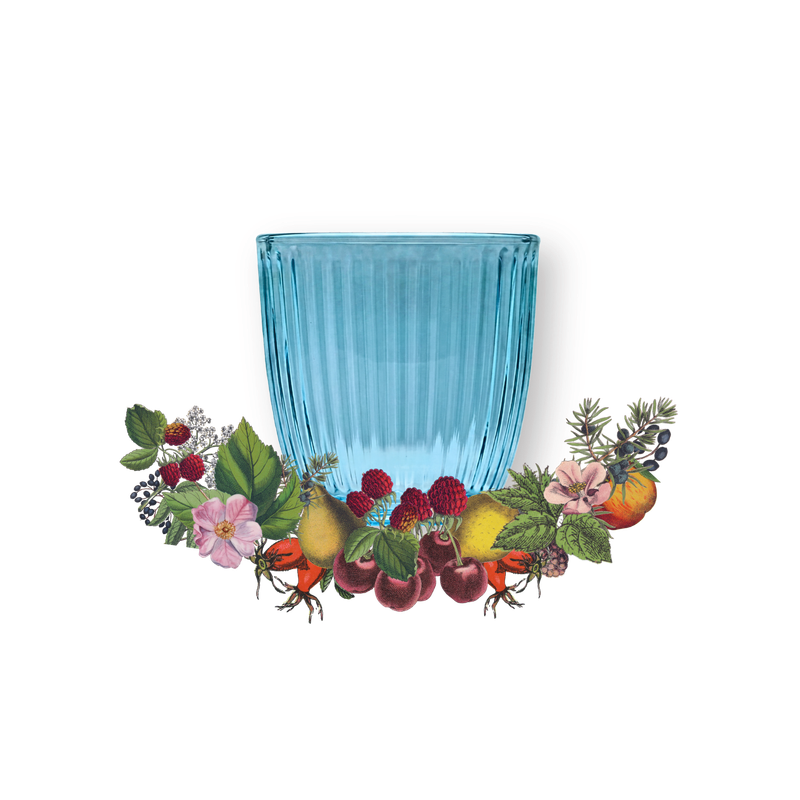 Seewasser Glas blau