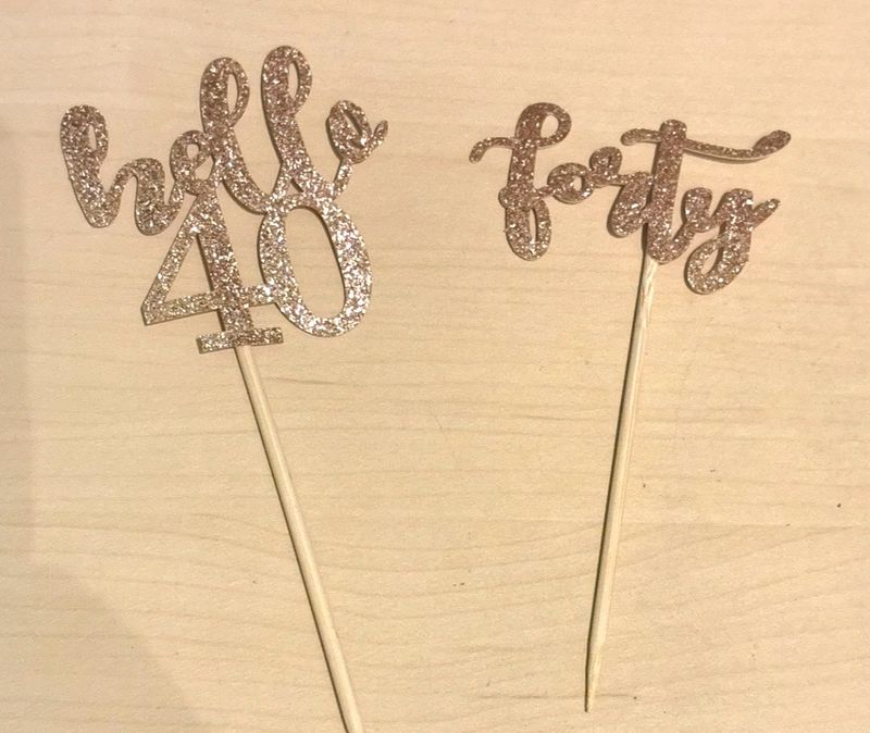 24 Birthday Cupcake Toppers Hello 40 & Forty