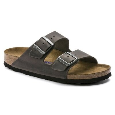 Arizona Soft Footbed - Oiled Leather in Iron