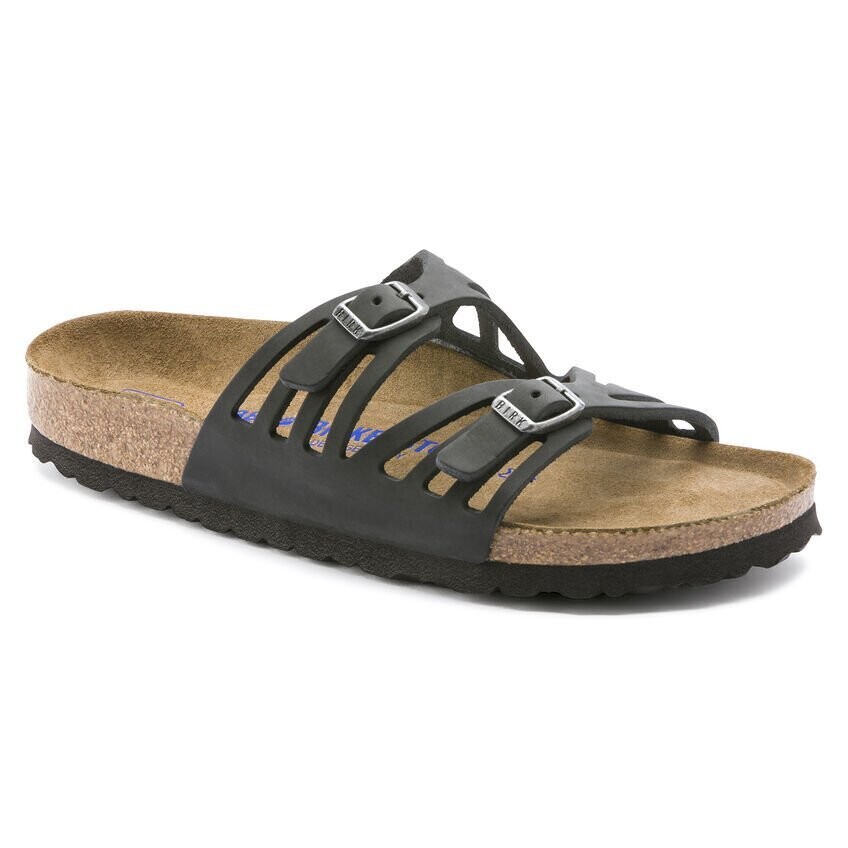Granada Soft Footbed - Oiled Leather in Black