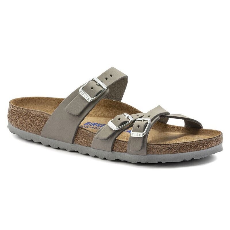 Franca Soft Footbed Nubuck Leather in Dove Gray