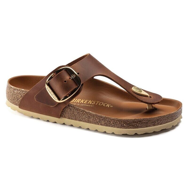 Gizeh Big Buckle Smooth Leather in Cognac