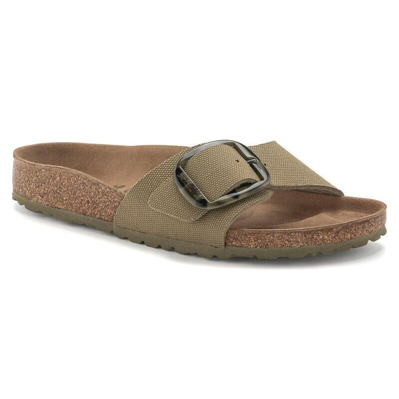 Madrid Vegan Big Buckle Textile in Faded Khaki