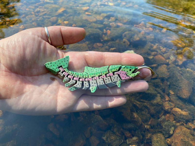 Rainbow Trout 3d Printed Keychain