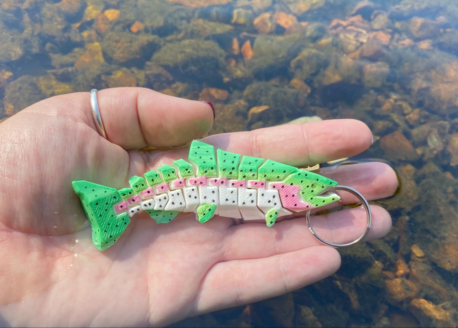 Rainbow Trout 3d Printed Keychain