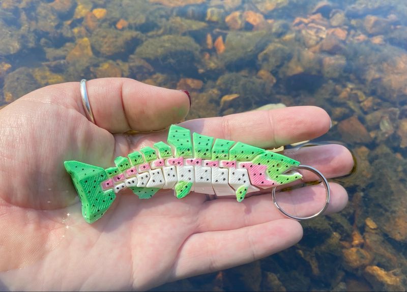 Rainbow Trout 3d Printed Keychain