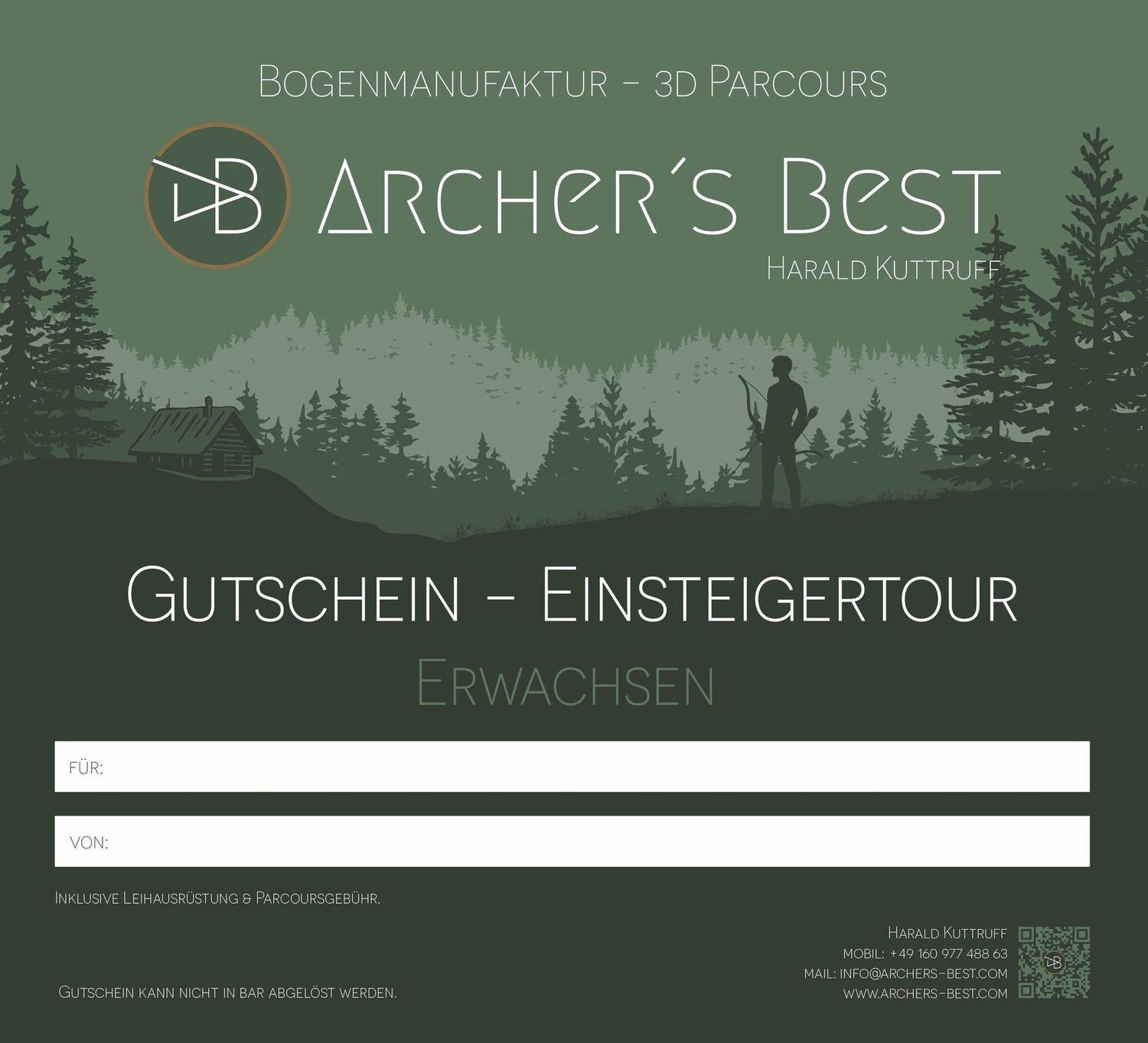 Gutschein Einsteigertour Erwachsene 40 €