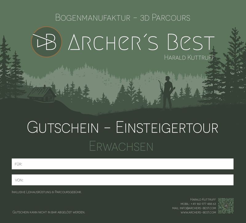 Gutschein Einsteigertour Erwachsene 40 € Gutschein Einsteigertour Erwachsene 40 €