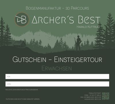 Gutschein Einsteigertour Erwachsene 40 €