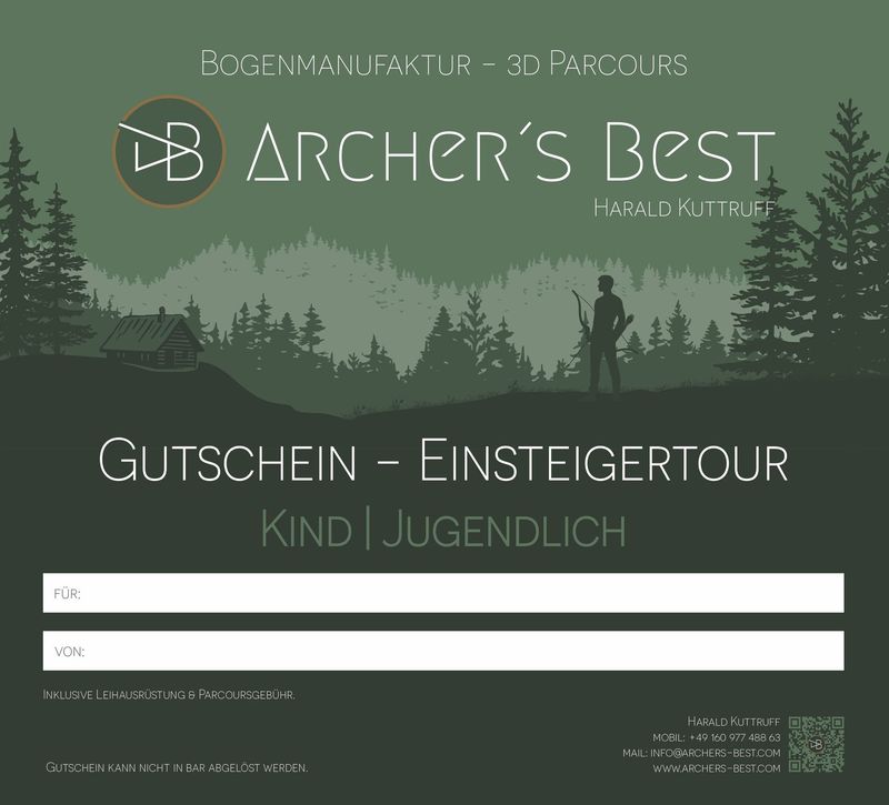 Gutschein Einsteigertour Kind/Jugendlich bis 17 Jahre 30 € Gutschein Einsteigertour Kind/Jugendlich bis 17 Jahre 30 €