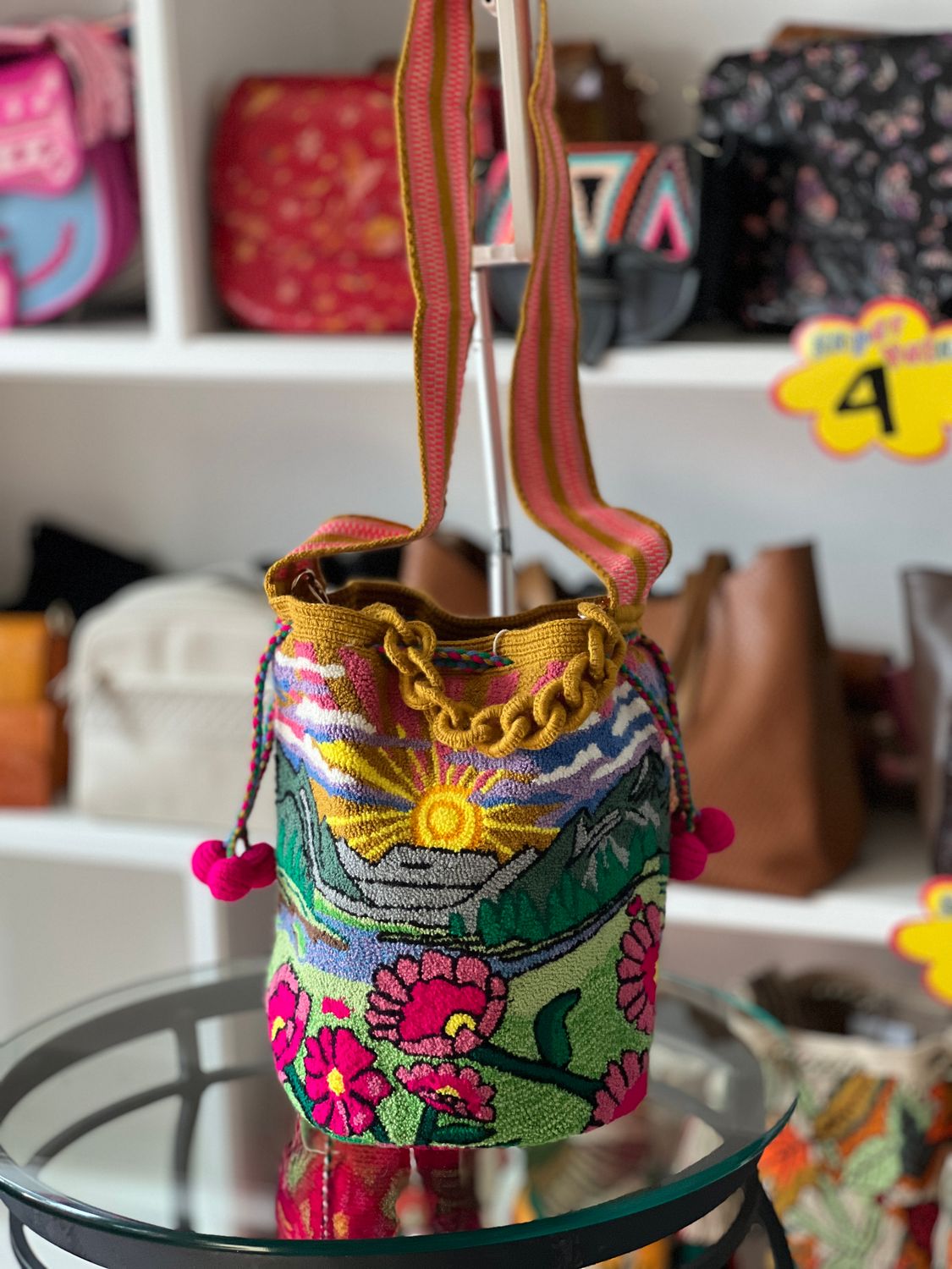 Doble uso tapizada con cadena tejida