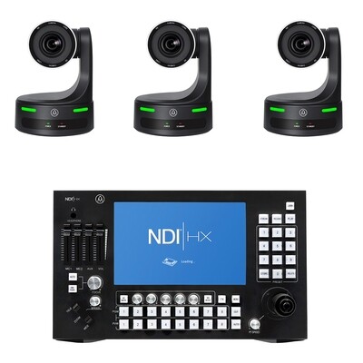 All in one NDI PTZ  Switcher and Ptz Controller+ 3 PTZ Cameras