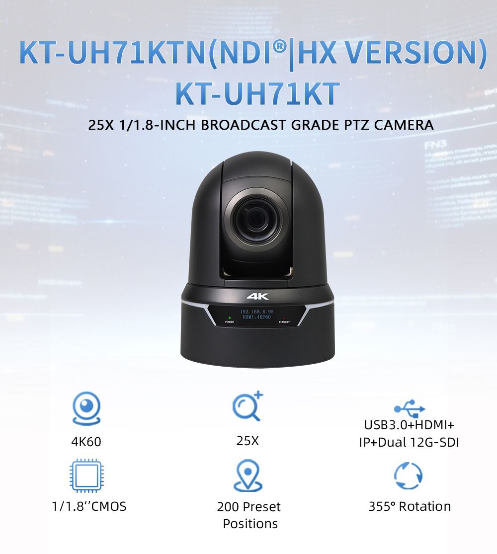 PTZ-UH71KT , Sensor 1/1.8&quot;,4K (12GSDI)