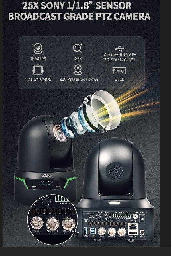 PTZ-UH71KT , Sensor 1/1.8&quot;,4K (12GSDI)