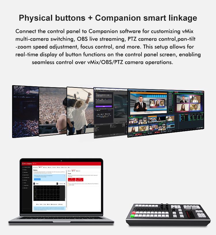 Control Panel, CP 50B ATEM with LCD Display,Bitfocus Companion compatible.