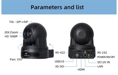 PTZ CAMERA UH62DVN, Sensor 1/2.8",4k HDMI