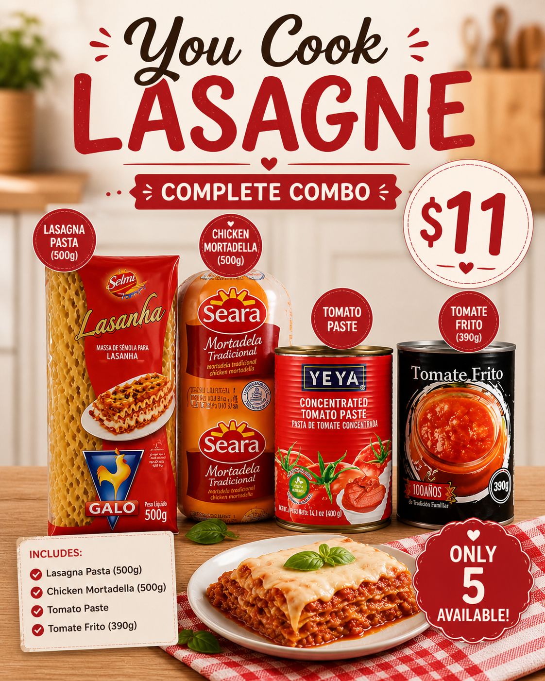 You Cook Lasagna Combo