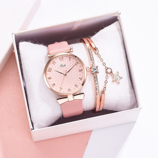 Ladies New Quartz Watch Set Girls
