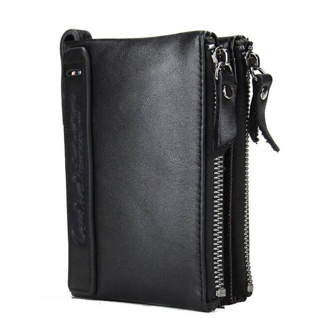 High-quality Genuine Leather Men's Short Coin Wallet