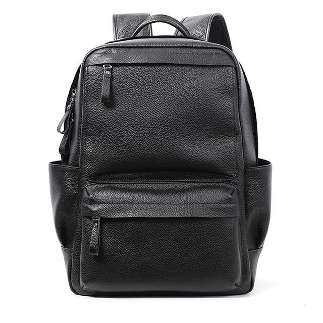 LUENSRO: Men’s New Large Capacity Genuine Leather Laptop Backpack
