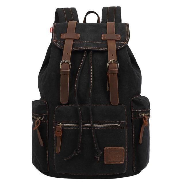 Vintage canvas backpacks for hiking and camping.