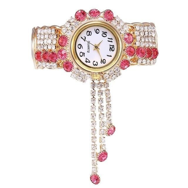 HELUOSHAN: Women's Rhinestone Bracelet Wristwatch