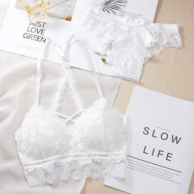 Sexy Beauty Back Lace Push-up Bras and Panty Sets Embroidered Lingerie
