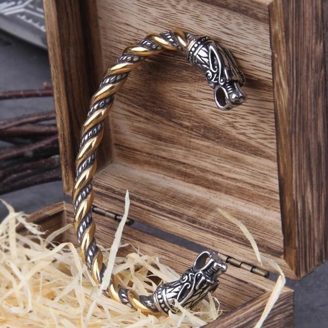 VIKINGS: Men's Stainless Steel Dragon Bracelet Wristband Cuff