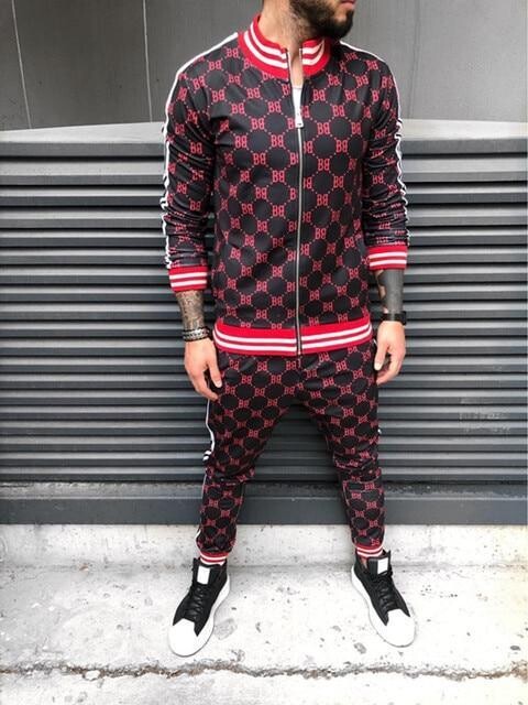 North American and European Muscle Slim Fit Tracksuits with 3D Print
