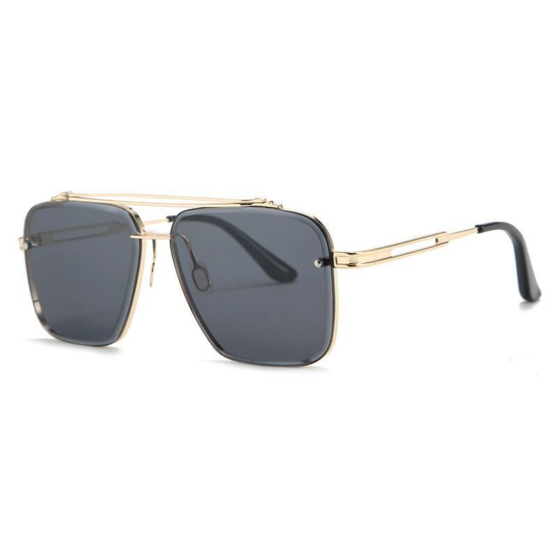 European and American double-beam cutting metal sunglasses for men