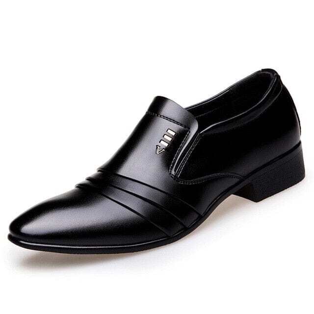ZXQ: Men’s Leather Business Pointy Dress Loafer Shoes