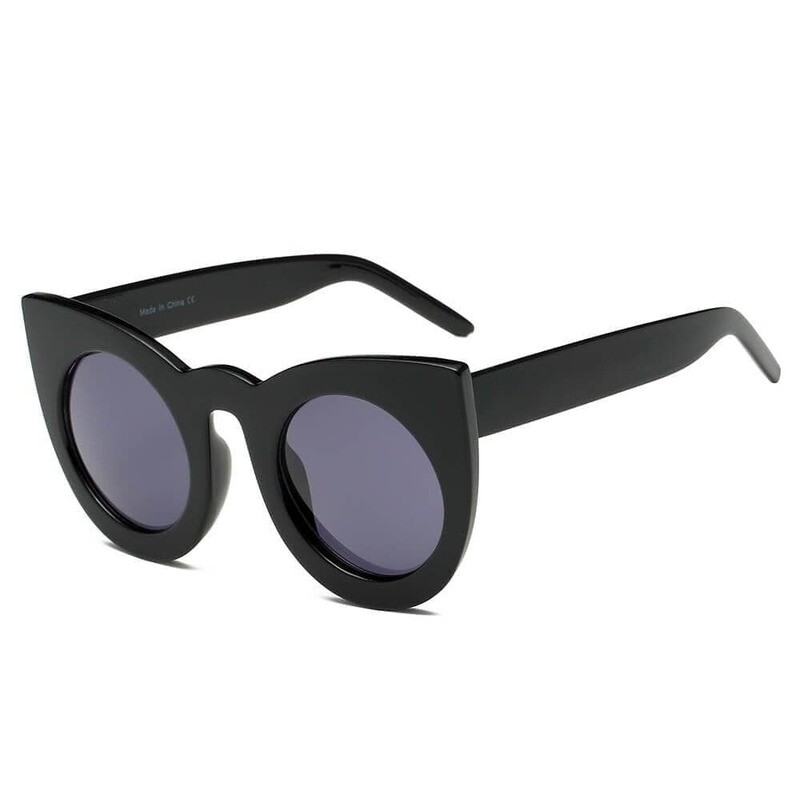 HINTON | S1066 - Women Round Cat Eye Oversize Sunglasses