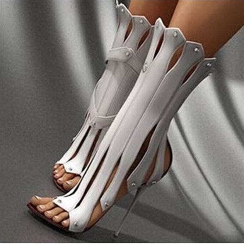 Pereira: Women's Sexy Vertical Shape Stiletto Heel Ankle Boots
