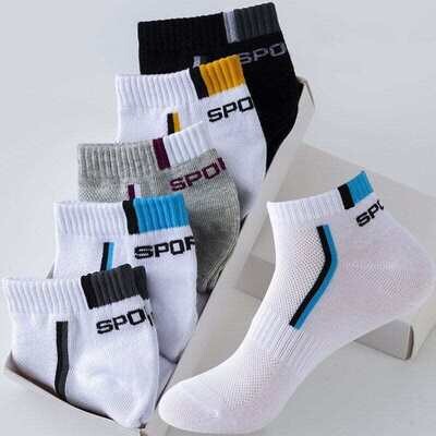 Unisex (5 Pairs) Cotton Breathable Non-Slip Mesh Summer Ankle Socks