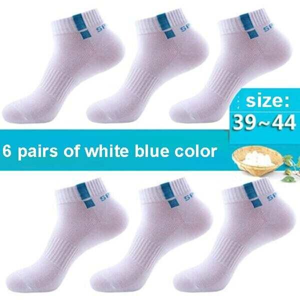 6 Pairs Men Ankle Socks Cotton Deodorant Sports Thin Mesh Breathable