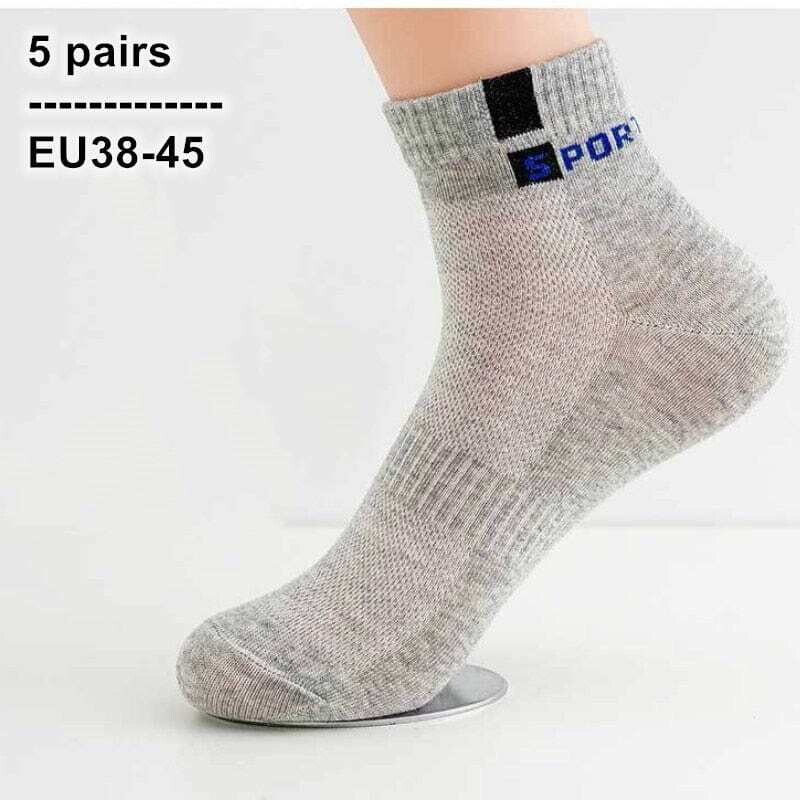 Unisex (5 Pairs) Cotton Breathable Non-Slip Mesh Summer Ankle Socks