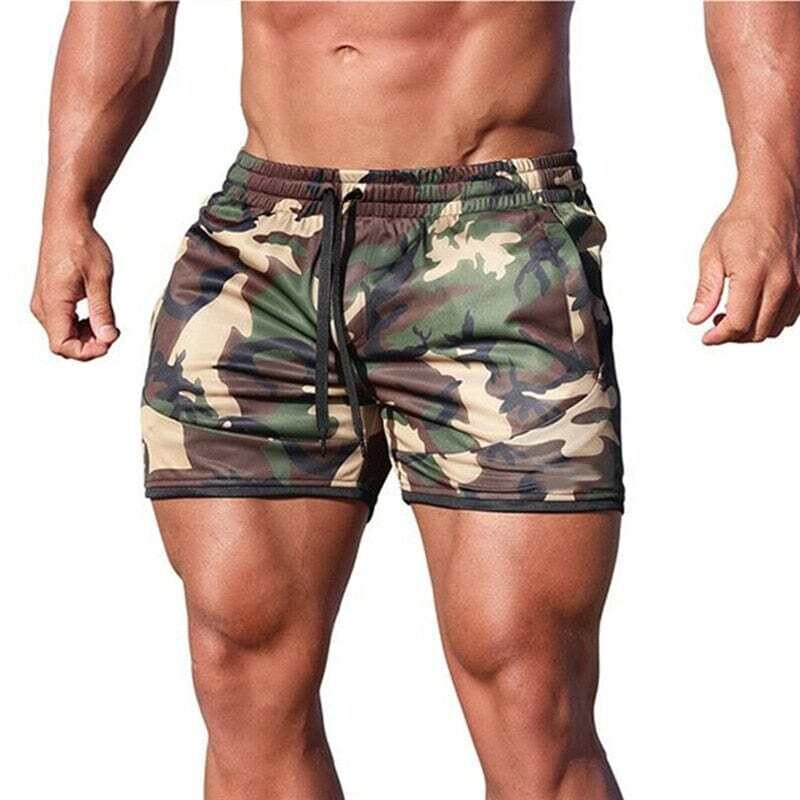 New Men Fitness Bodybuilding Shorts Summer Gyms Bodybuilding Gym Sports Men Casual Clothing Breathable Mesh Quick Dry Sportswear