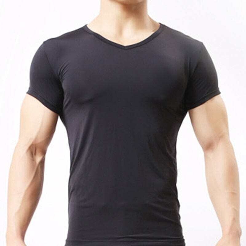 Men's Ice Silk Mesh Bodybuilding Fitness T-Shirt