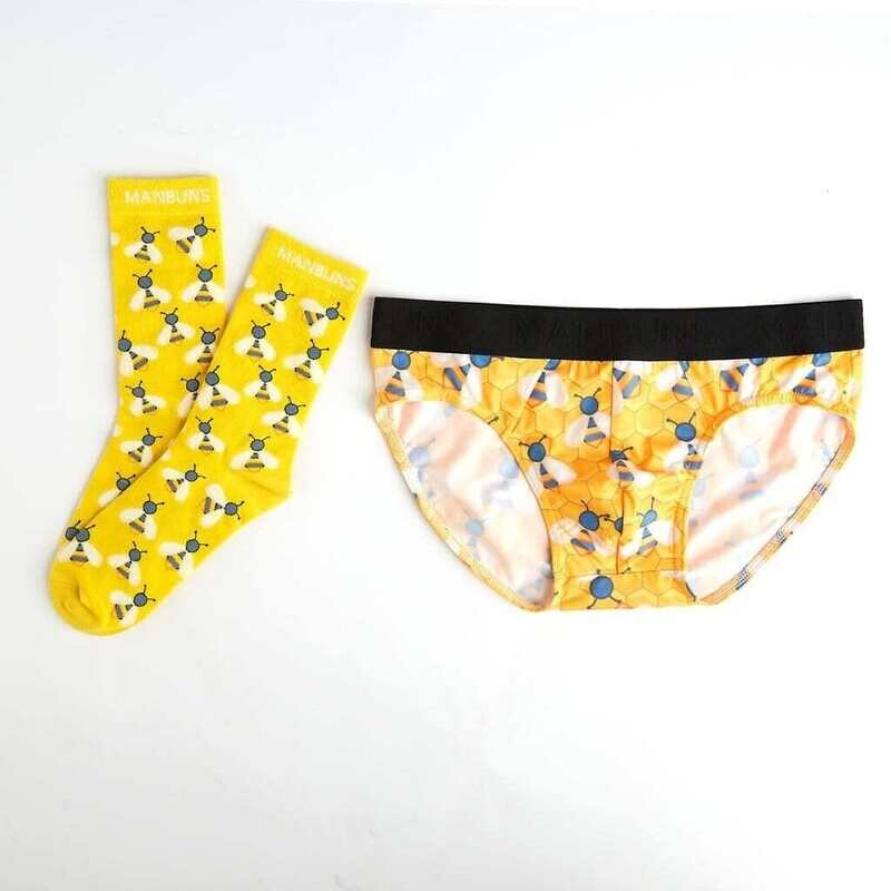Men's Bee Brief Underwear and Sock Set