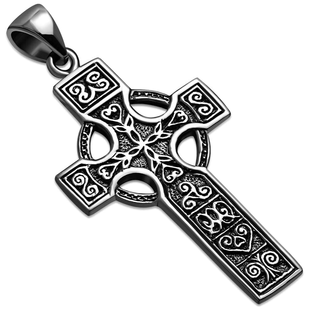 Irish Celtic Cross 925 Sterling Silver Pendant