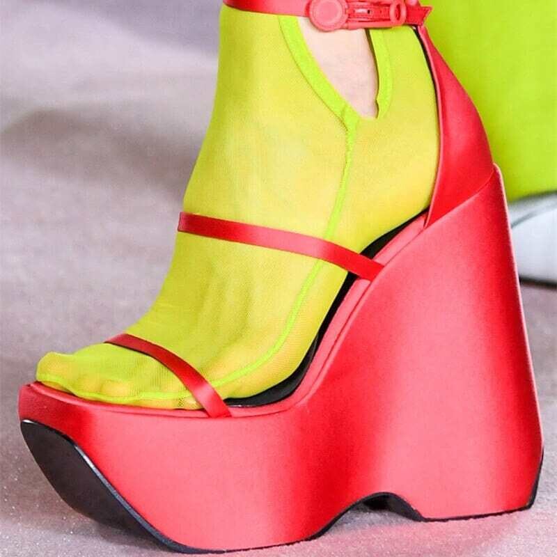 LXYQPLYP: Women's Wedge Heeled Sandal Platform Strappy High Heel Open Toe Cutouts Ankle Fashion Shoes